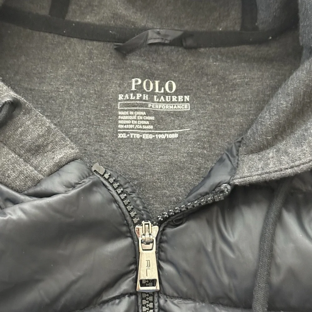 Polo Ralph Lauren Black Performance Zip - Hooded Puffer Vest Jacket - 2XL - Picture 3 of 7